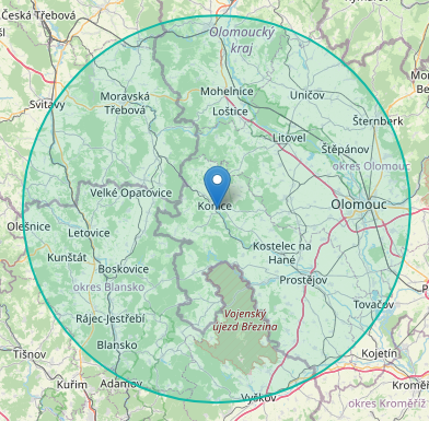 Mapa působiště SekyServiS